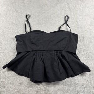 Free People Black Babydoll Cami Top Women's Size Medium